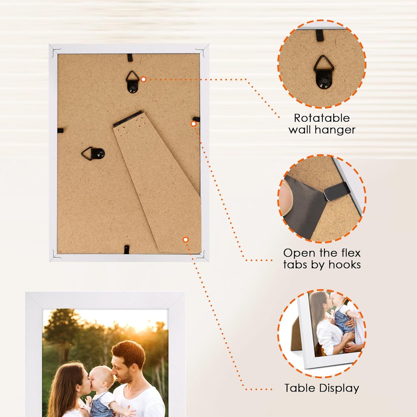 FIXSMITH 10 Pack Picture Frames Collage Wall Decor for Mounting or Tabletop Display, Gallery Wall Frame Set with Two 8x10 Black Frames, Four 5x7 Frames and Four 4x6 Frames, Multi-Pack Photo Frame Set