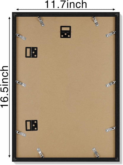 Vittanly 11x14 Picture Frame, Display Pictures 8x10 with Mat or 11x14 without Mat, Photo Frame for Wall Mounting, Black, 1 Pack - Colors A