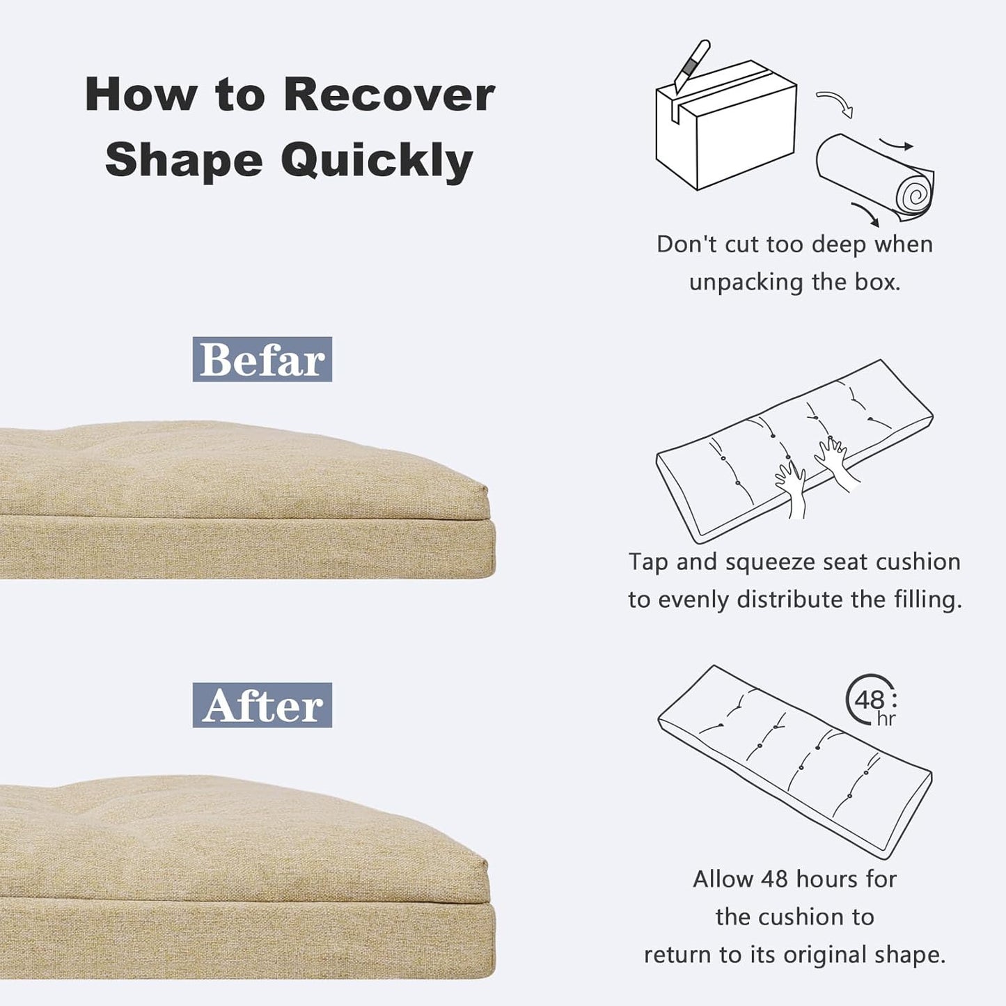 baibu 40 Inch Dual-Layer Patent Design Memory Foam Bench Cushion, Non-Slip Indoor Bench Cushion Standard Size Foam Pad with Machine Washable Cover (Dark Grey, 40x16x3in)