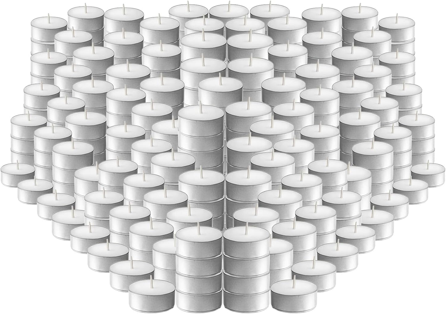 L'ner Tea Light Candles – Set of 100 Unscented Tea Lights – Burns Aprx. 4 Hours – Party & Ambience Candles – Restaurant Decorations