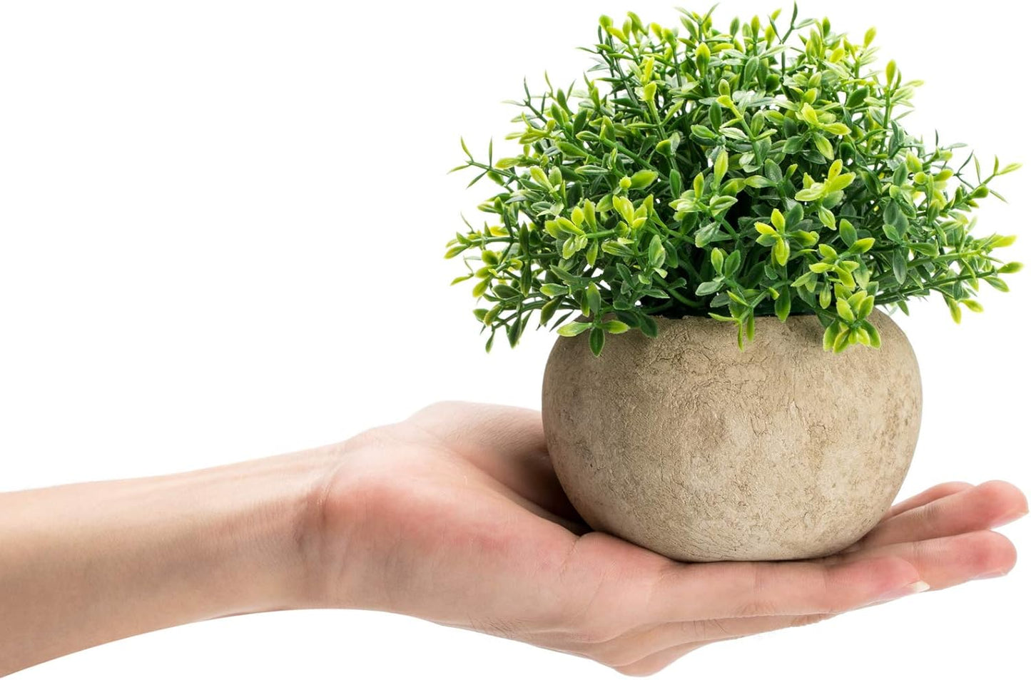 Velener Mini Sage Green Potted Boxwood Topiary Artificial Plants for Home Decor Indoor, Farmhouse House Plant Office Small Desk Shelf Apartment Coffee Bar Bathroom Decor Guest Room, Small Fake Plant