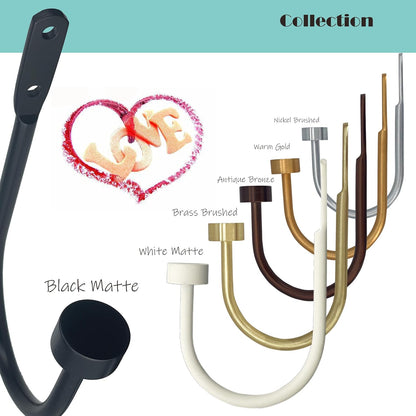 Quality Curtain Holdbacks, Solid Steel Curtain Holdback with Disk Finial,Electroplate Finishes, Set of 2 Window Curtain Tieback Hooks, Warm Gold