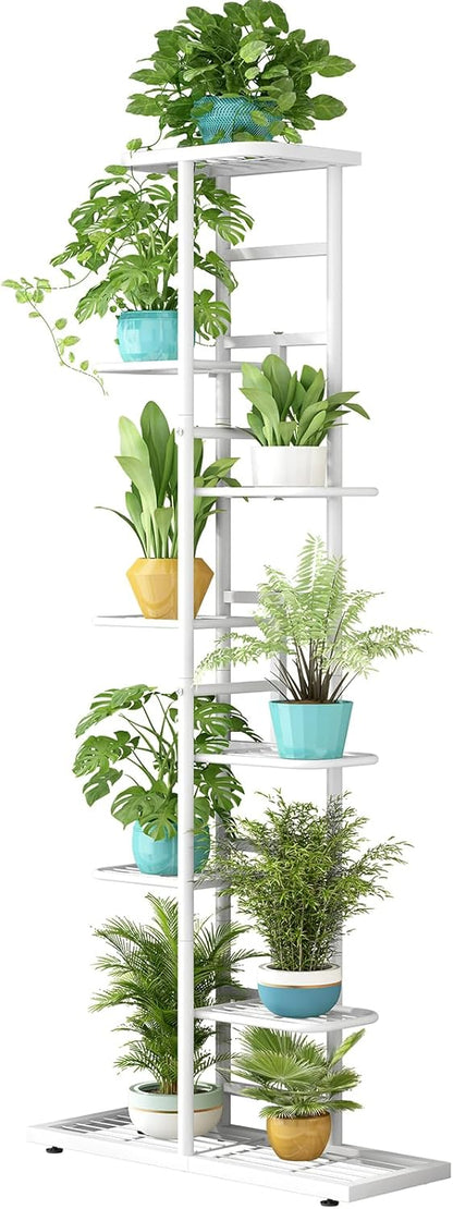 LINZINAR Plant Stand Indoor Outdoor Corner 4 Tier Metal Plant Shelf Patio Plant Rack for Garden Corner Balcony Living Room