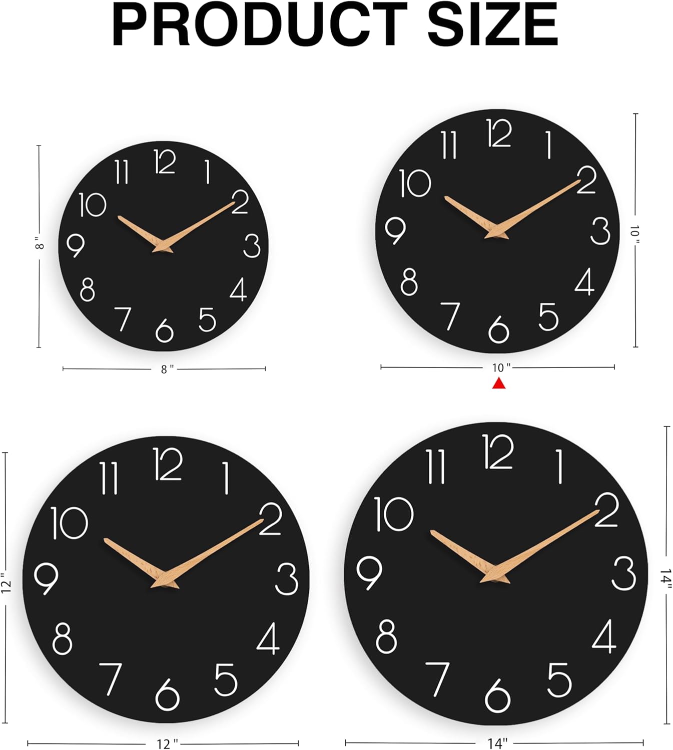 cicininc Wall Clock, Gray Silent Non-Ticking, Decorative Battery Operated Wall Clocks for Bedroom, Kitchen, Home, Office, School, Hotel (8 Inch)