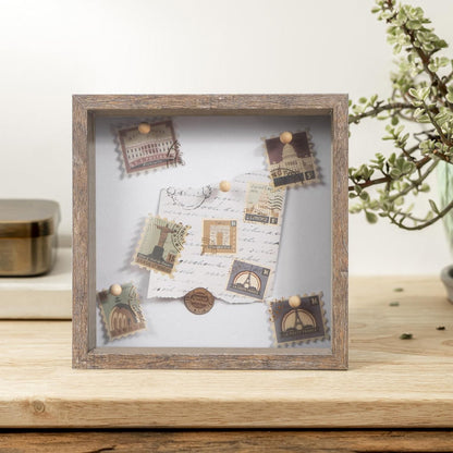 Califortree 8x8 Shadow Box Frame with Soft Linen Back - Push Pins Included, Memory Box Display Case for Flower, Tickets and 3D Items, Black