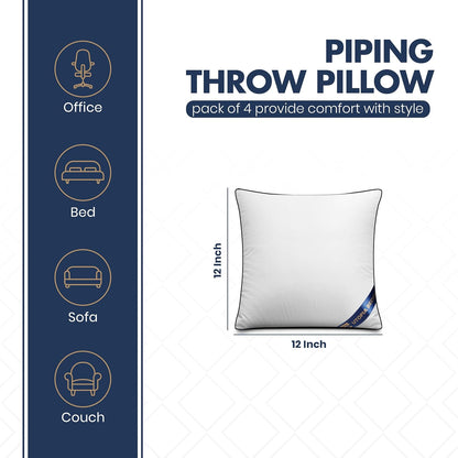 Utopia Bedding Throw Pillow Inserts (Pack of 4, White), 18 x 18 Inches Decorative Indoor Pillows for Sofa, Bed, Couch, Cushion Sham Stuffer