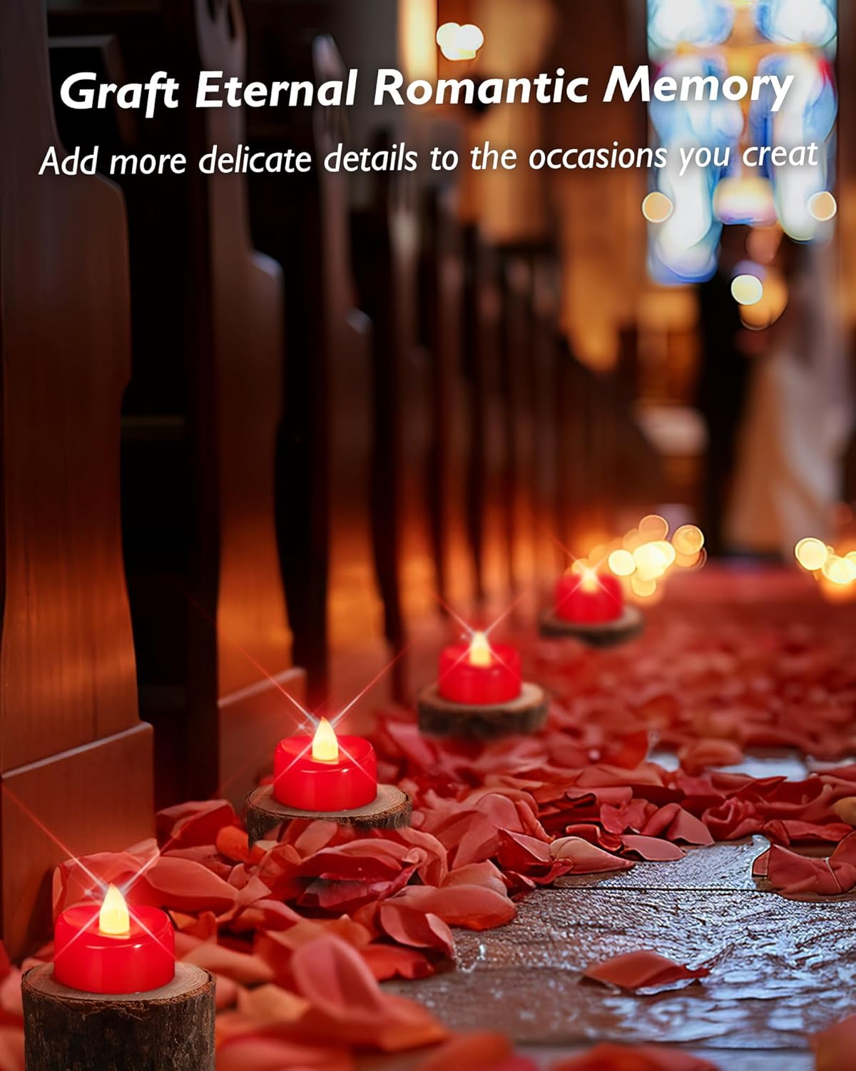 merrynights LED Candles, Tea Lights Candles Battery Operated Bulk, 50-Pack Long-Lasting 200 Hours Flameless Tealight Candles, Realistic Tea Lights for Christmas Halloween Wedding, 1.5'' D X 1.25'' H