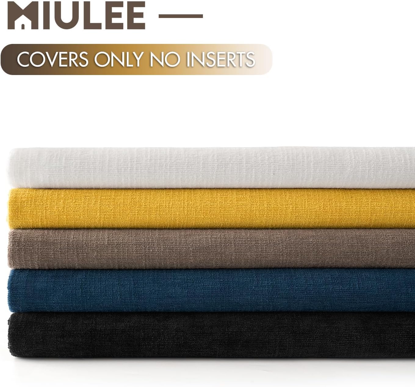 MIULEE Olive Green Couch Pillow Covers 18x18 Inch, Set of 2 Soft Chenille Decorative Square Throw Pillow Covers Farmhouse for Sofa Living Room Bed