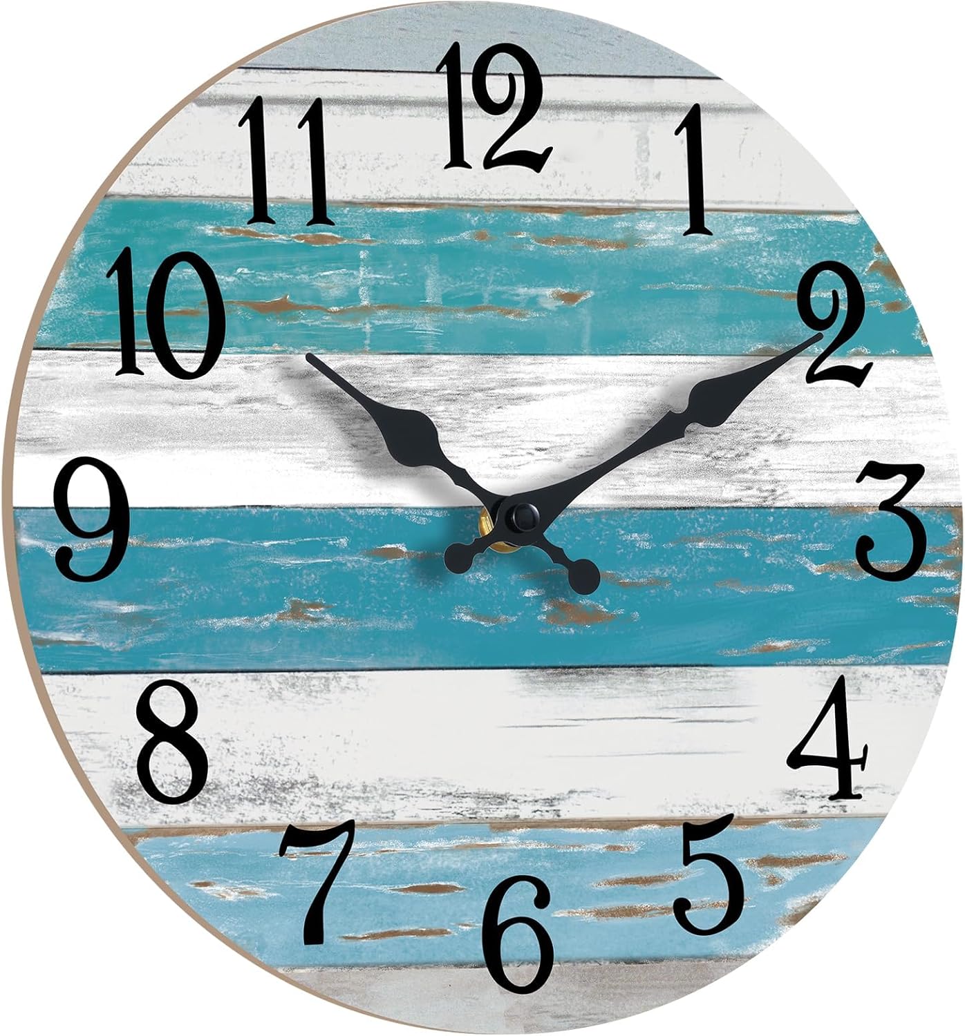 KECYET Wall Clock Battery Operated 8 Inch Silent Non Ticking Coastal Design Country Rustic Retro Decorative for Bathroom Kitchen Living Room Bedroom