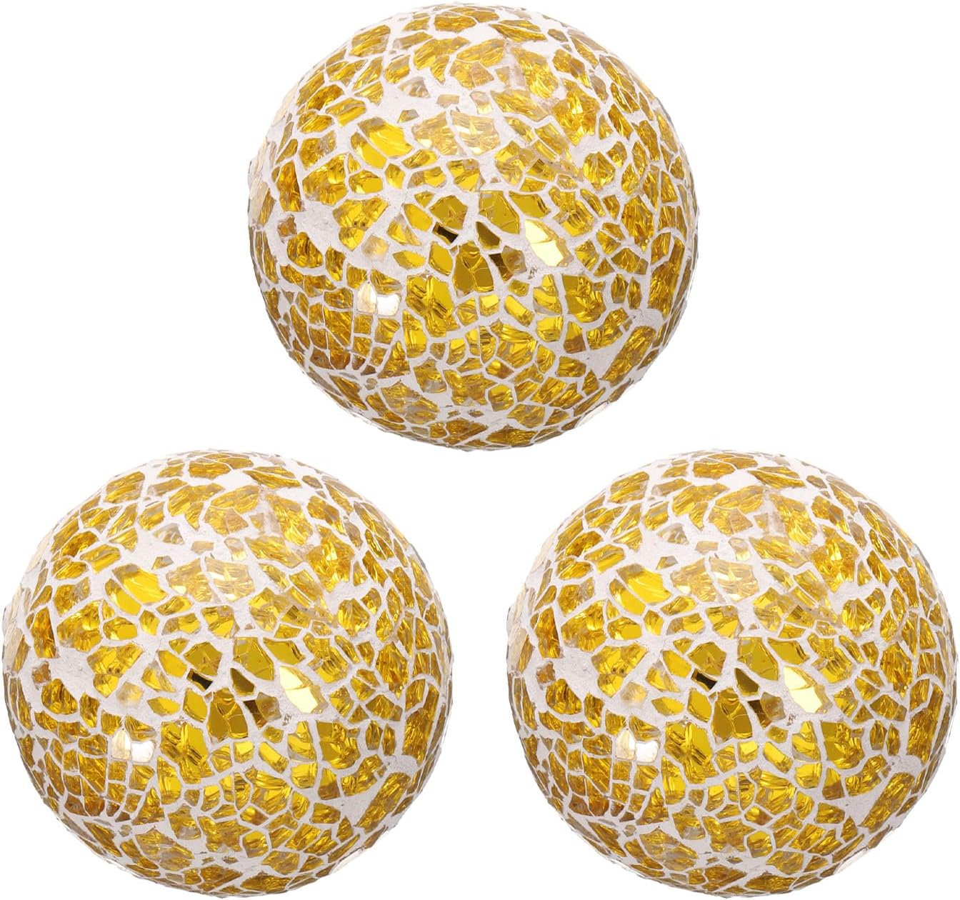 uxcell 3Pcs Decorative Glass Balls 2.36 Inch Orbs Centerpiece Balls Mosaic Glass Ball Sphere for Decor Bowls Vases Dining Table Party, Dark Blue