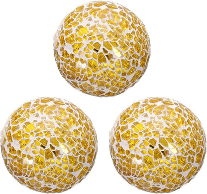 uxcell 3Pcs Decorative Glass Balls 2.36 Inch Orbs Centerpiece Balls Mosaic Glass Ball Sphere for Decor Bowls Vases Dining Table Party, Dark Blue