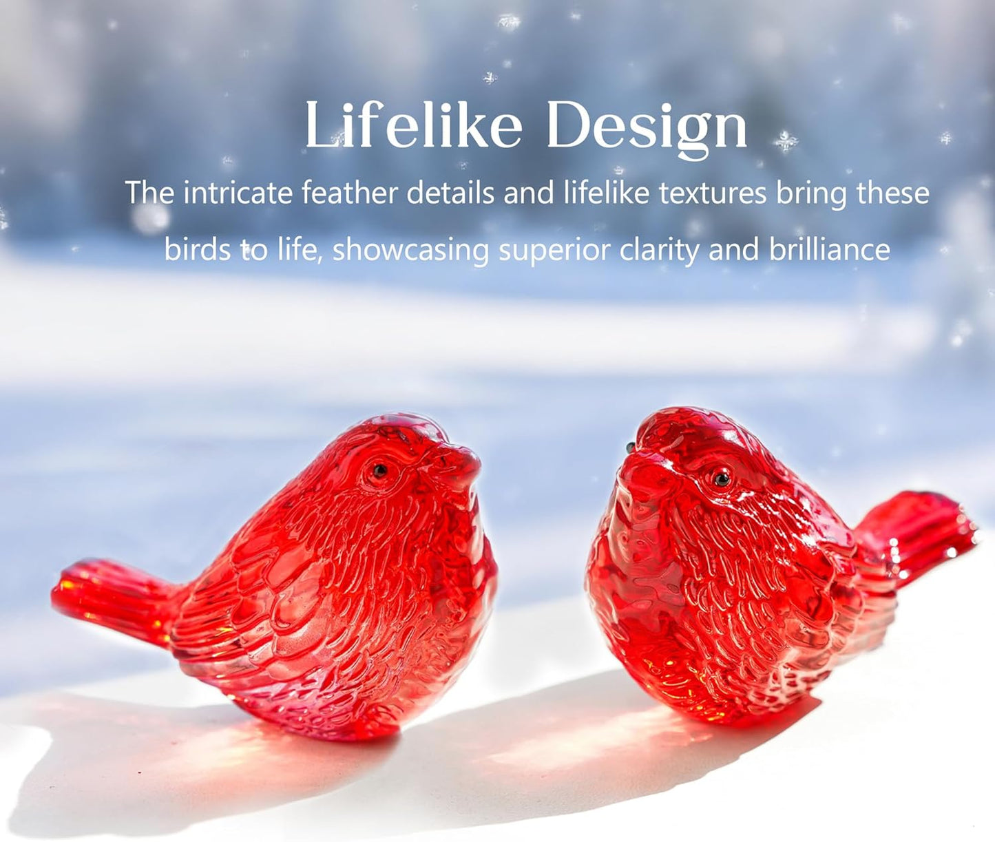 H&D HYALINE & DORA Blue Glass Bird Figurines Bird Gifts for Bird Lovers Women Crystal Glass Animal Figurine Collectible for Home Shelf Decor