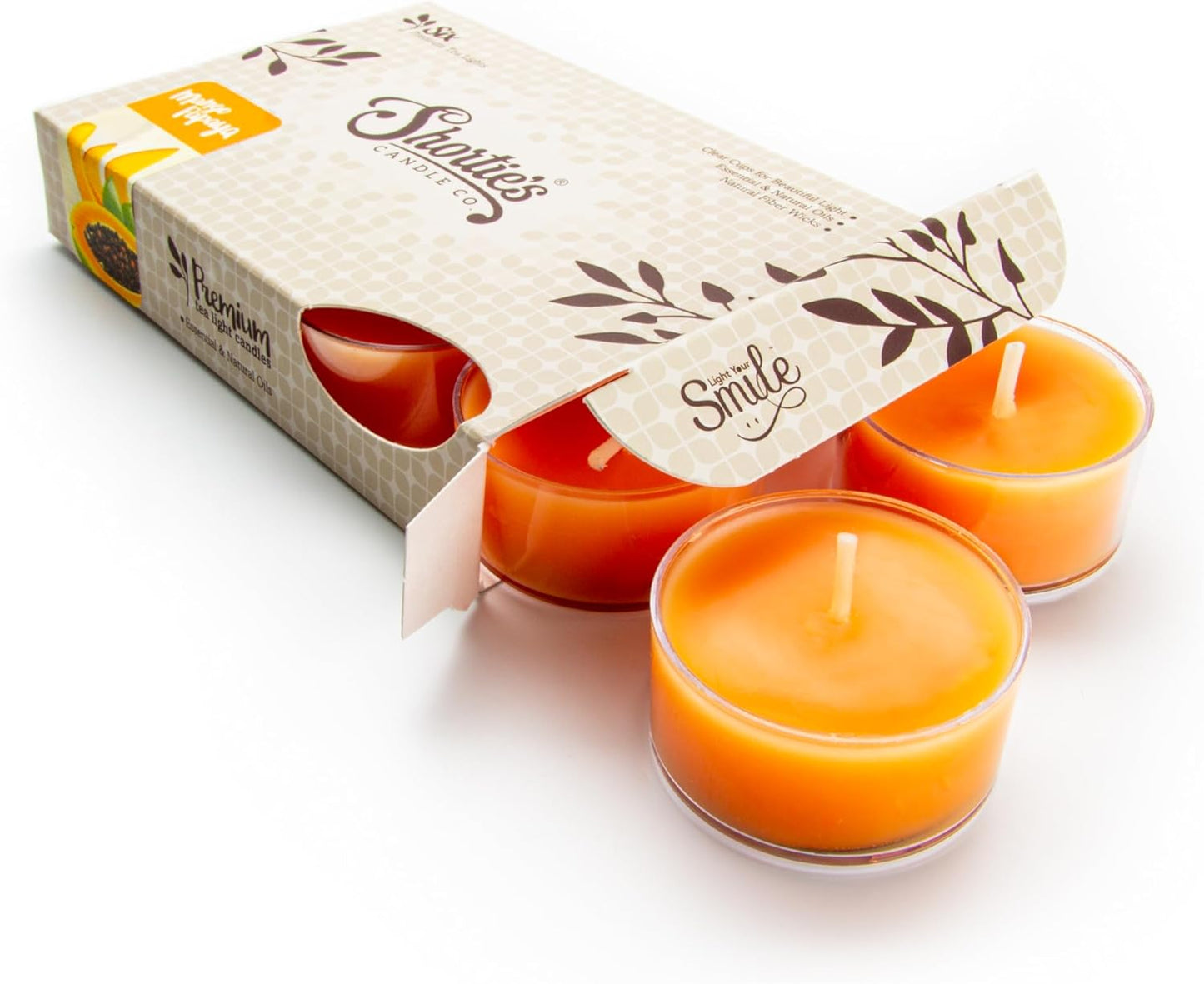 Shortie's Candle Company Coconut Cove Premium Tealight Candles - 6 White Highly Scented Tea Lights - Beautiful Candlelight - Made in the USA - Fruit & Berry Collection