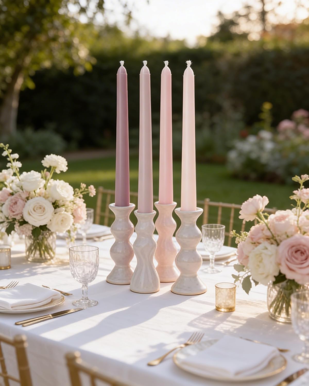 Viyffo Taper Candles, 10 Inch, 4 Pack, Olive Glow – Unscented, Dripless & Smokeless Design, Up to 8 Hour Burn – Long Tall Taper Candlesticks for Wedding, Dinner & Home Decor