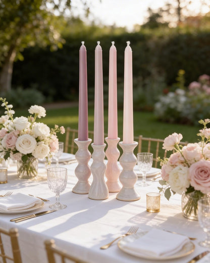 Viyffo Taper Candles, 10 Inch, 4 Pack, Olive Glow – Unscented, Dripless & Smokeless Design, Up to 8 Hour Burn – Long Tall Taper Candlesticks for Wedding, Dinner & Home Decor