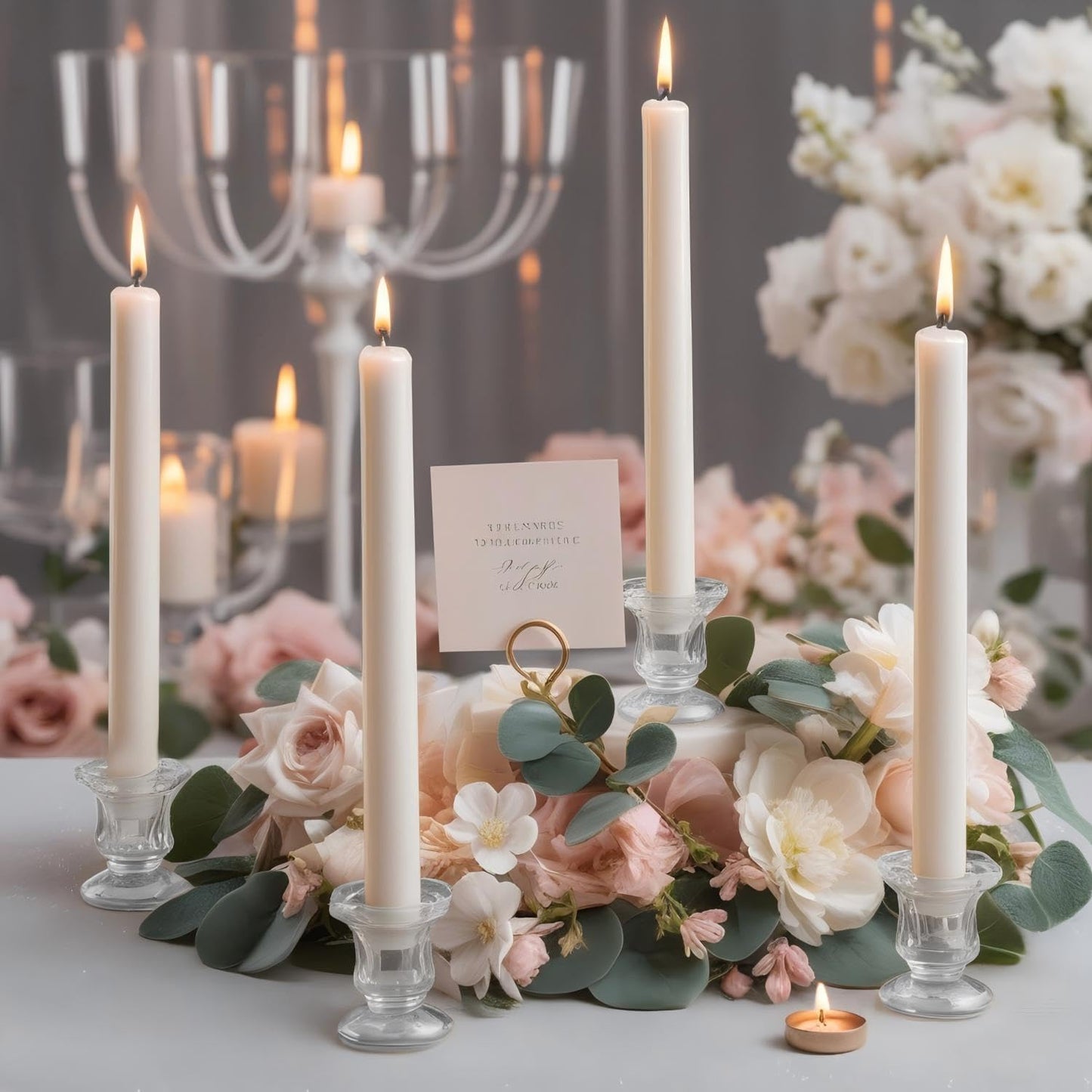 Candlestick Holders - 6 Pack Glass Candlestick Holders, 2.36" Height Clear Taper Candle Holders for Candlesticks, Small Centerpiece for Wedding, Festival, Party Decor (6, Clear)