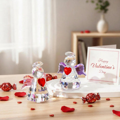 HDCRYSTALGIFTS 3.3'' Crystal Bird Figurine Collectible Art Glass Animal Figurines Table Home Decor Paperweight Valentine’s Day for Women