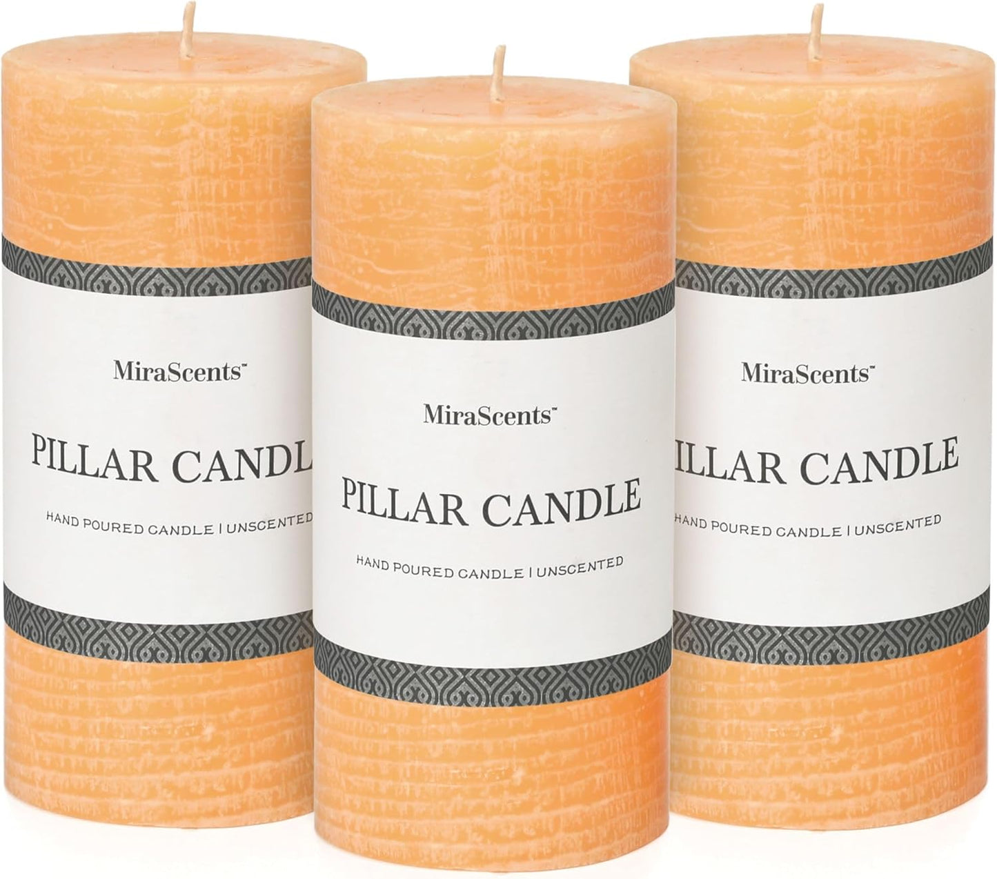 3x6 Inch Sage Green Pillar Candles Set of 3 - Unscented Spring, Long Clean Burning, Large Smokeless Dripless for Home Decor, Dinner Table, Bathroom, Rustic Decor