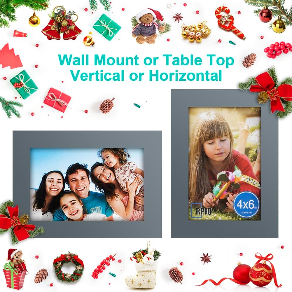 RPJC 5x7 Picture Frames Made of Solid Wood High Definition Glass for Table Top Display and Wall Mounting Photo Frame Black