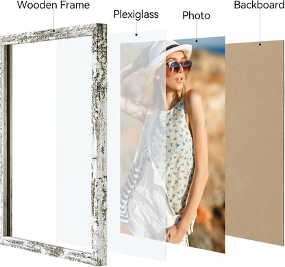 Vittanly 11x14 Picture Frame, Display Pictures 8x10 with Mat or 11x14 without Mat, Photo Frame for Wall Mounting, Black, 1 Pack - Colors B