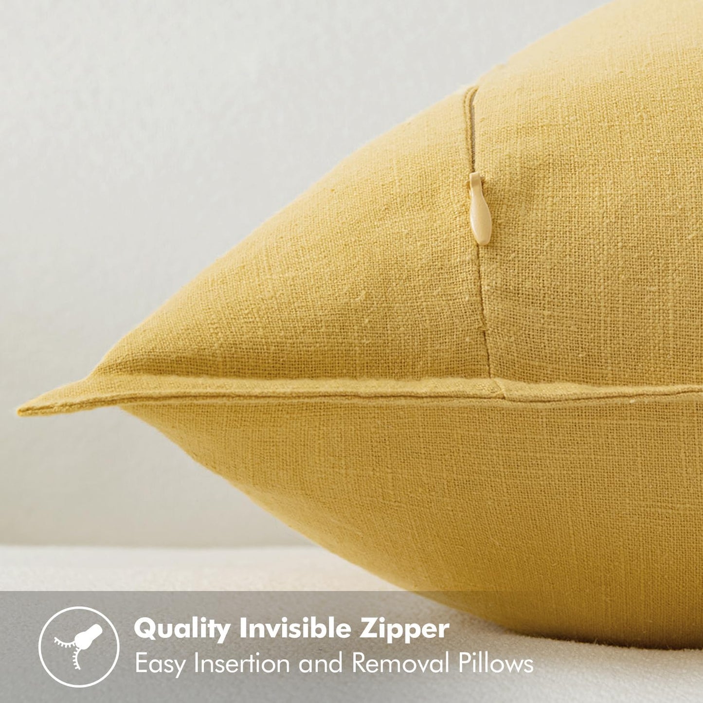 MIULEE Decorative Linen Euro Sham Pillow Covers 26x26 Cream White Boho Farmhouse Neutral Couch Throw Pillows for Bed Pack of 2 Accent Modern Pillowcase Sofa Livingroom Home Decor