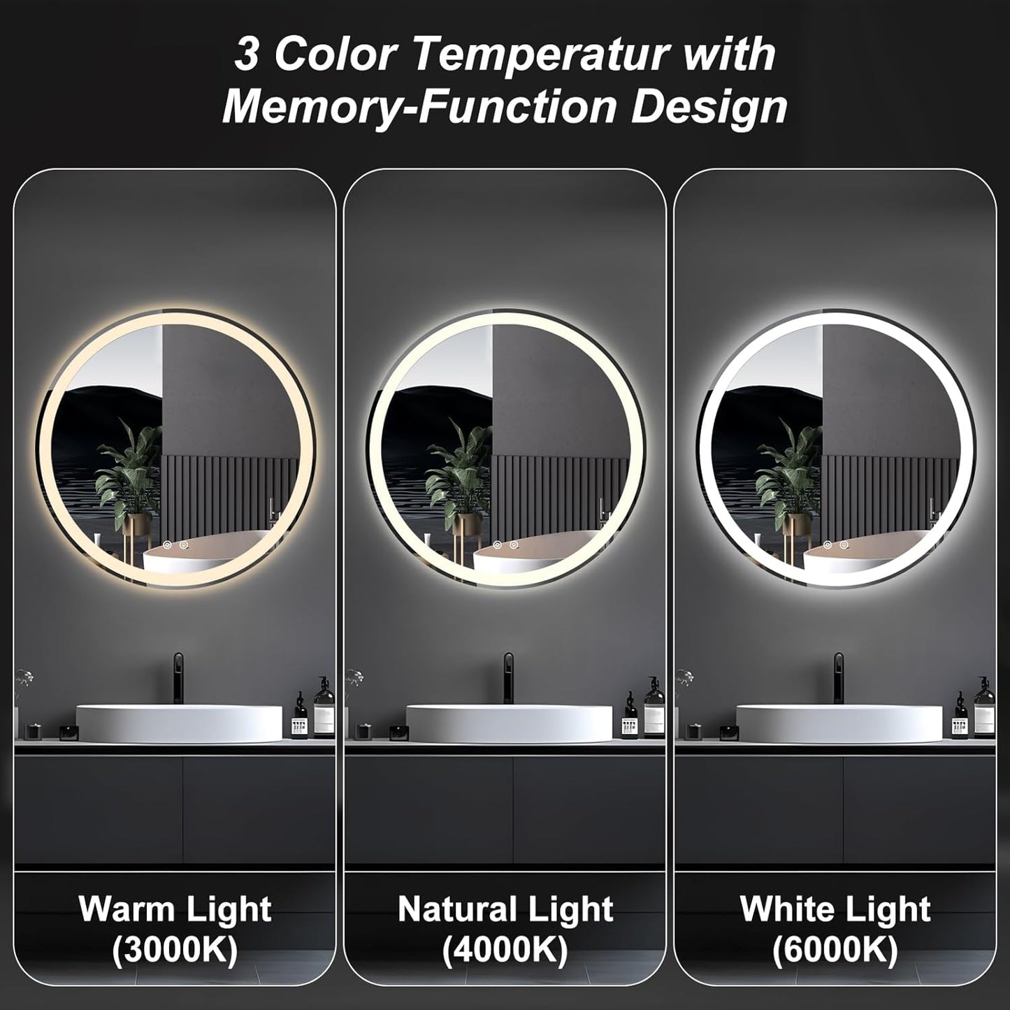 NEWBULIG 20IN Round Bathroom Wall Mirror, Modern Vanity Mirrors for Over Sink, HD Glass Decorative for Entryway, Bedroom & Living Room, Gold