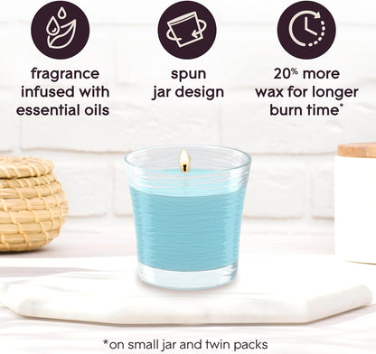 Glade 1-Wick Scented Candle Jar, Angel Whispers, Air Freshener Infused with Essential Oils, 4.08 Oz, 2 Count