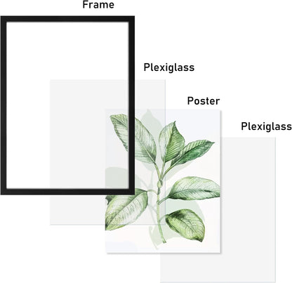 CORE ART 8x10 Floating Picture Frame,Double Plexglass Floating Frame for 5x7,4x6 Pictures,Wall or Tabletop Display,Black