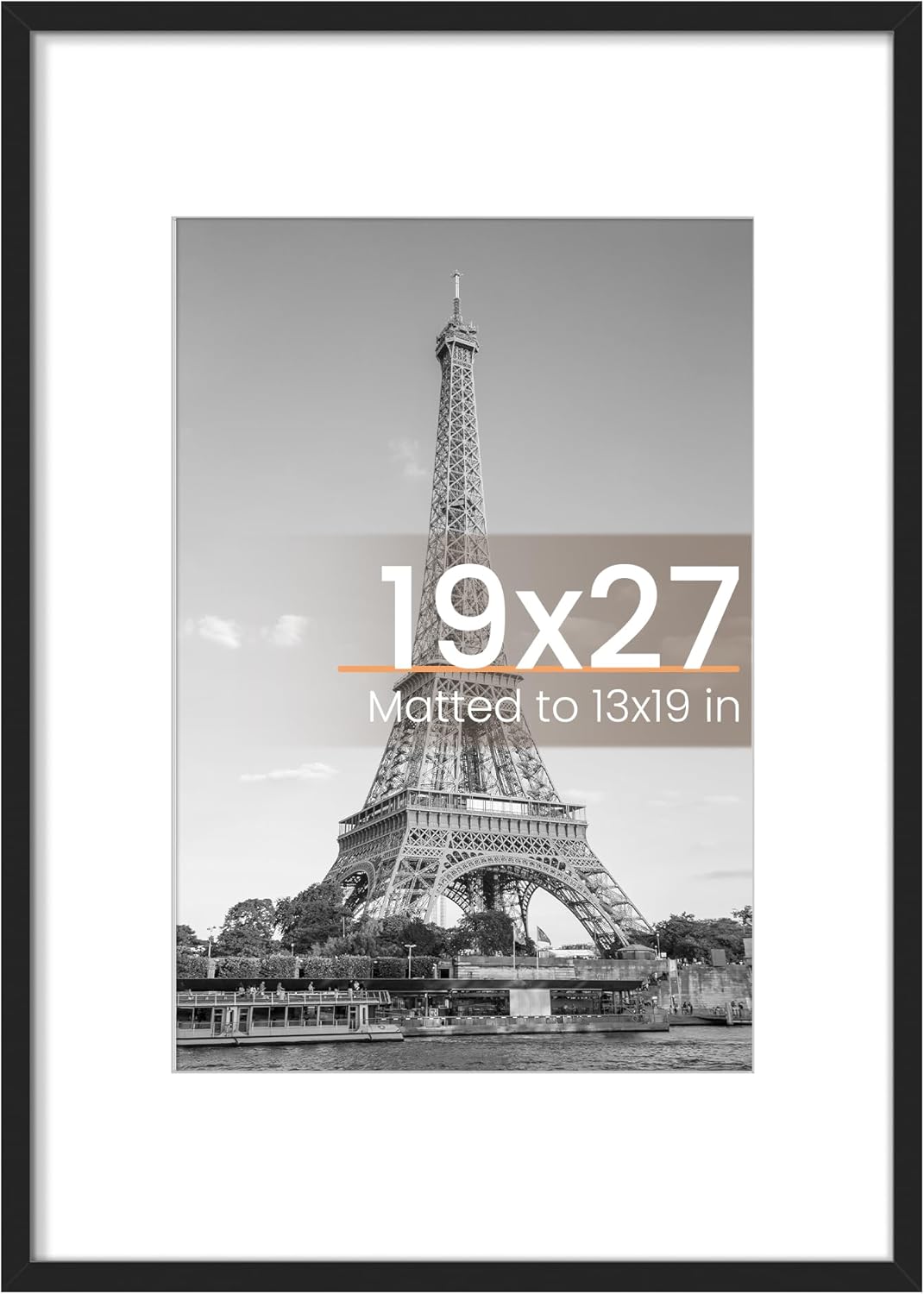 upsimples 8x10 Picture Frame, Display Pictures 5x7 with Mat or 8x10 Without Mat, Wall Hanging Photo Frame, Black, 1 Pack - Colors A