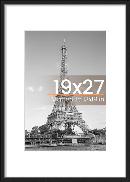 upsimples 8x10 Picture Frame, Display Pictures 5x7 with Mat or 8x10 Without Mat, Wall Hanging Photo Frame, Black, 1 Pack - Colors A