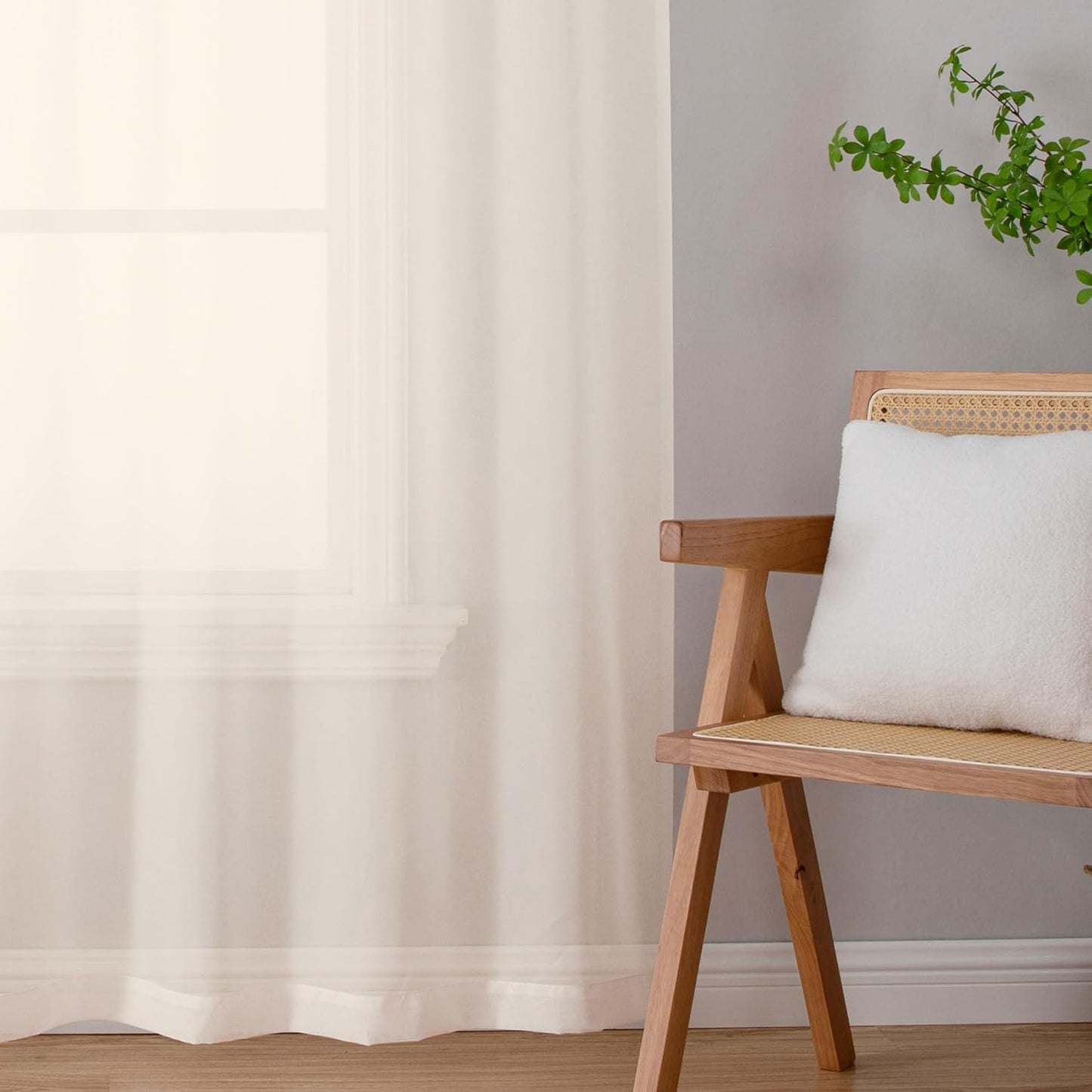 Chyhomenyc Sheer White Valances for Windows 2 Pack, Small Window Curtains for Living Room Bathroom Cafe Laundry Basement, Modern Top Dual Rod Pocket Voile Curtain, 42W x 14L inches, White - Colors A