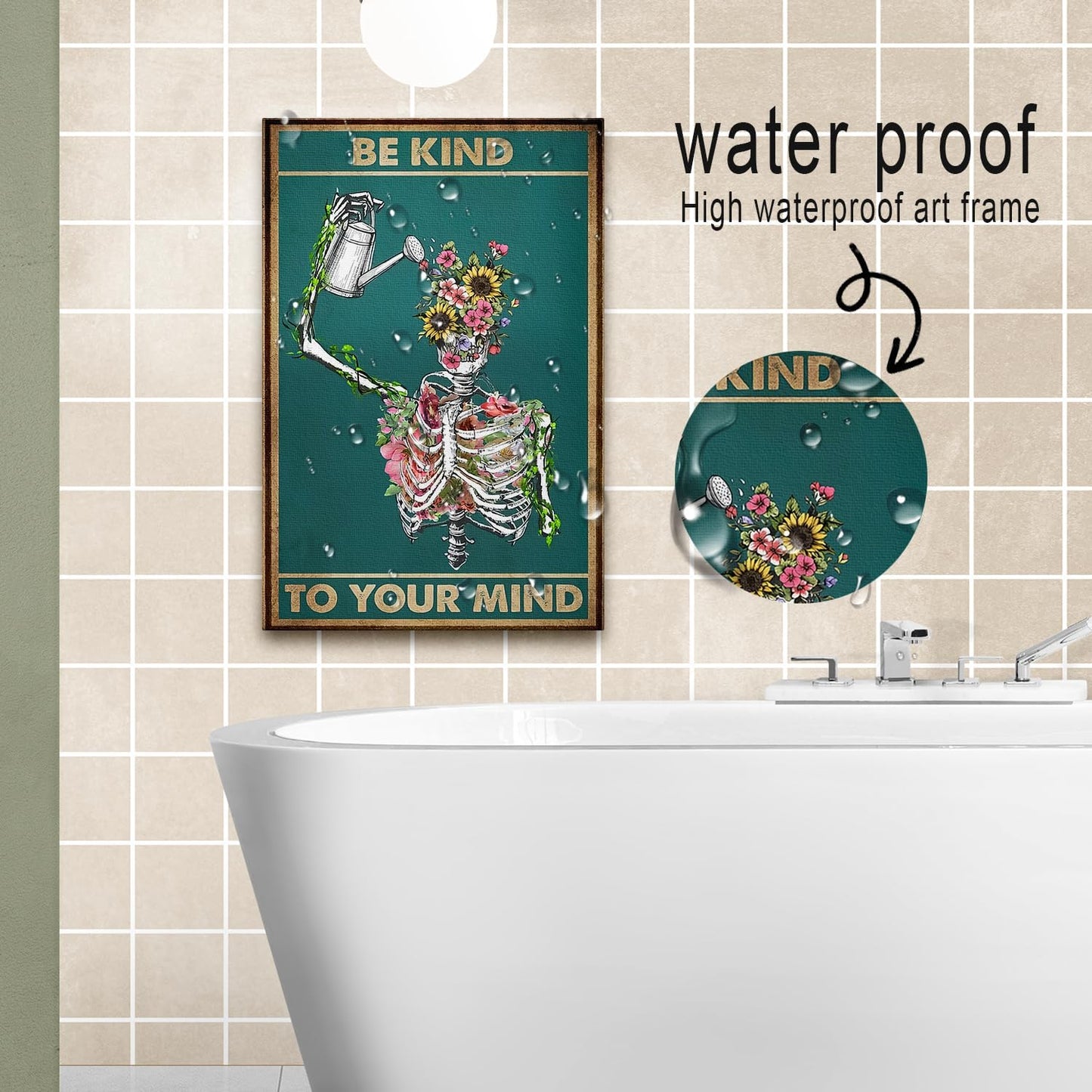DIHSIEG 12x16 Canvas Wall Art funny bathroom wall art Print Poster Vintage Poster Frameless Floral Can be hung on the Wall Heal Your Heart poster Wall Art Canvas