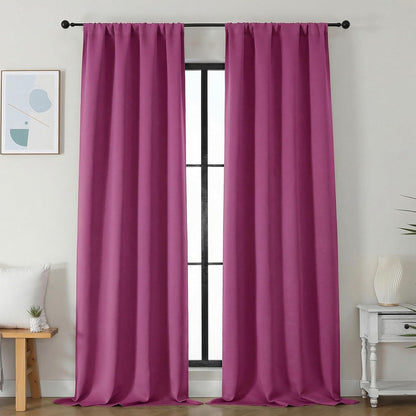 Simplebrand Ava Sage Green Blackout Curtains for Bedroom 63 Inch Length 2 Panels Set, Solid Thermal Insulated Energy Saving Rod Pocket Window Treatment Curtains Blackout Drapes, W40 x L63 Inch, Sage - Colors B
