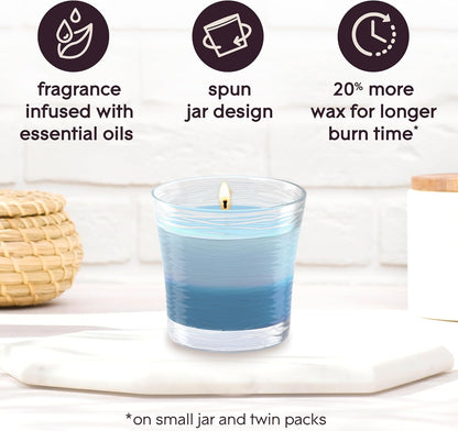 Glade 1-Wick Scented Candle Jar, Angel Whispers, Air Freshener Infused with Essential Oils, 4.08 Oz, 2 Count