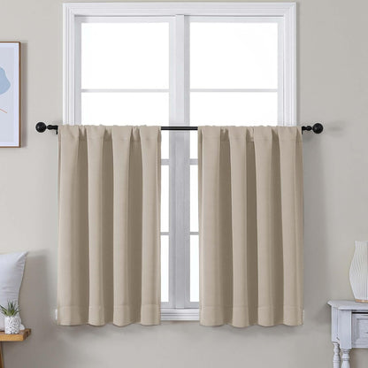 Simplebrand Ava Sage Green Blackout Curtains for Bedroom 63 Inch Length 2 Panels Set, Solid Thermal Insulated Energy Saving Rod Pocket Window Treatment Curtains Blackout Drapes, W40 x L63 Inch, Sage - Colors B