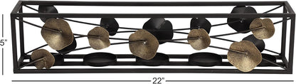 Deco 79 Metal Abstract Decorative Candle Holder Mushroom Inspired Candle Stand, Set of 2 Candlestick Holder 11", 14"H, Gold