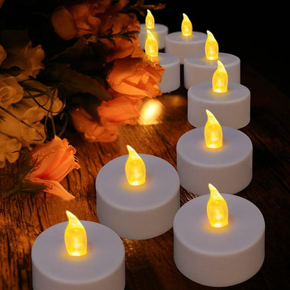 Battery Operated LED Tea Lights: 24PACK Flameless Votive Candles Lamp Realistic and Bright Flickering Holiday Gift Long Lasting 200Hours for Seasonal & Festival Celebration Warm White