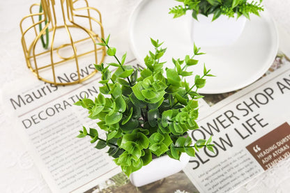 Der Rose 4 Pack Fake Plants Mini Artificial Greenery Potted Plants for Home Decor Indoor Office Table Room Farmhouse Bathroom Decor