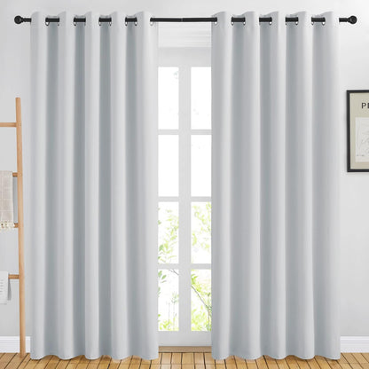 NICETOWN Halloween Pitch Black Solid Thermal Insulated Grommet Blackout Curtains/Drapes for Bedroom Window (2 Panels, 42 inches Wide by 63 inches Long, Black) - Colors D