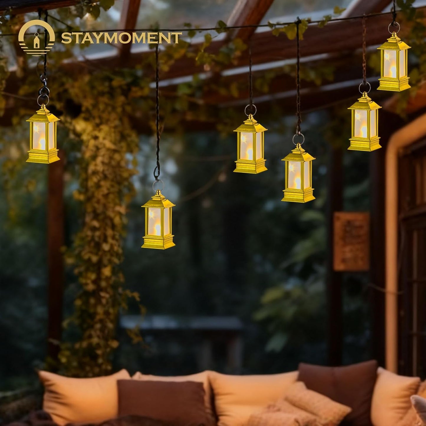 Black Lanterns Decorative Indoor: 24 Pcs Starlight Mini LED Lantern for Centerpiece Table Decorations Halloween Christmas Wedding Party Camping Decor