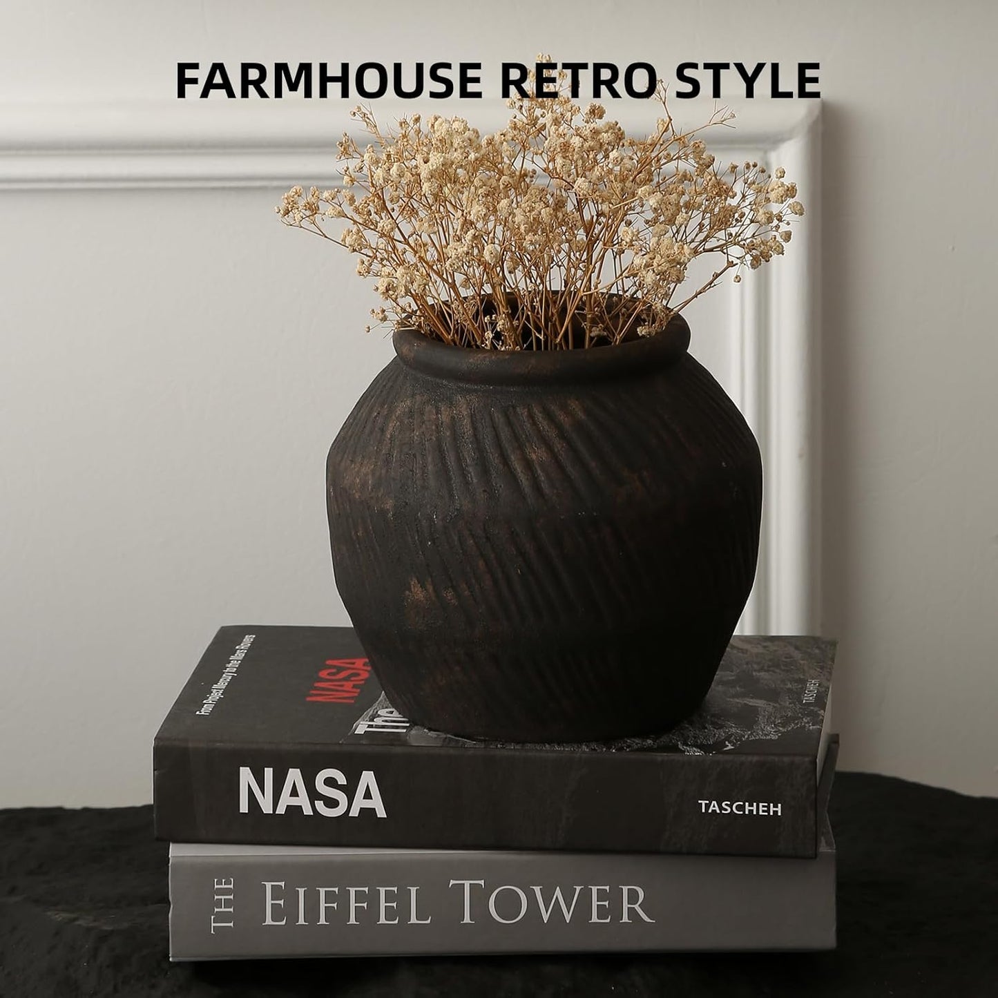 Rustic Vases for Home Decor. Ceramic Vase for Dining Table Decor. Terracotta Decorative Vase 6.1IN. ZSHLXM