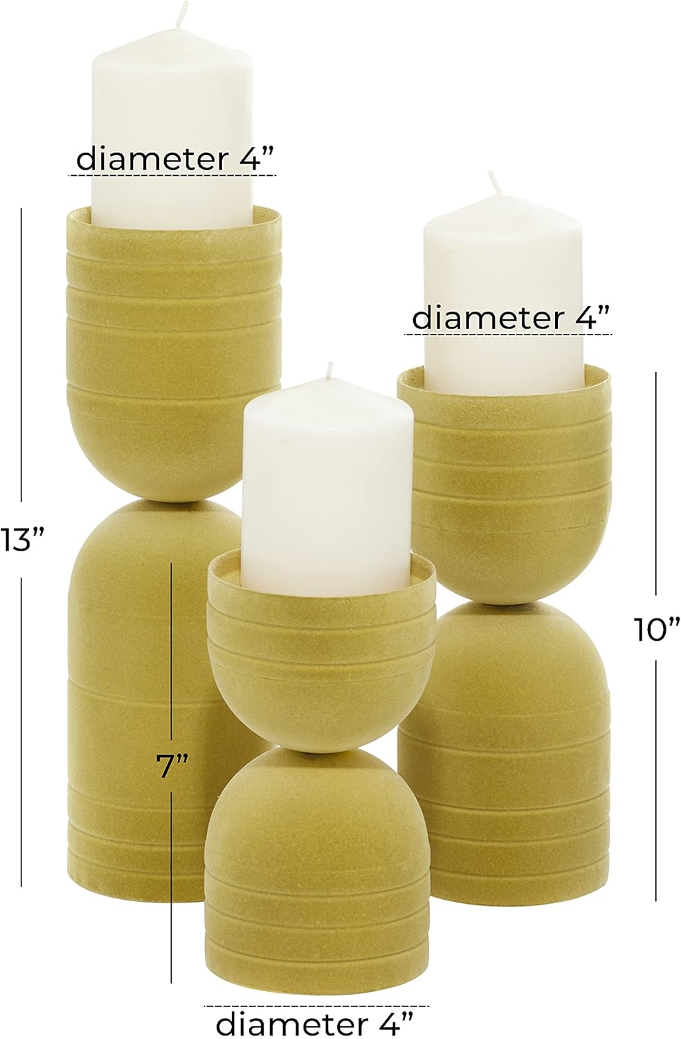 Deco 79 Metal Abstract Decorative Candle Holder Mushroom Inspired Candle Stand, Set of 2 Candlestick Holder 11", 14"H, Gold
