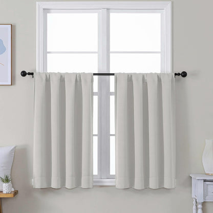 Simplebrand Ava Sage Green Blackout Curtains for Bedroom 63 Inch Length 2 Panels Set, Solid Thermal Insulated Energy Saving Rod Pocket Window Treatment Curtains Blackout Drapes, W40 x L63 Inch, Sage - Colors A