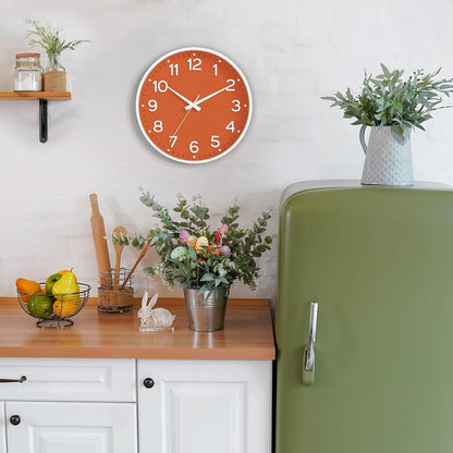Roymnie Wall Clock Green, Silent Wall Clocks Battery Operated 8 Inch-Modern Non Ticking Analog Clock Decorative for Kitchen Office Bathroom Bedroom(Gold)