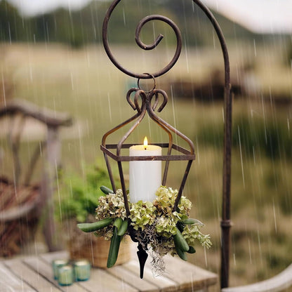 Yeelida Outdoor 4pcs Flameless Waterproof Candles with Handy Remote Control, Cycle Timer Battery Operated Candle Grease Effect LED Flickering Pillar Plastic Long Lasting (Ivory, 3" x4" 5" 6" 7")
