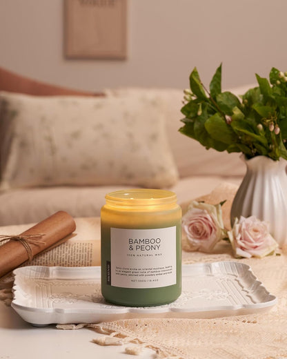 M&SENSE Eucalyptus & Mint Scented Jar Candle, Large 19.4oz Natural Soy Wax, 110-Hour Long Lasting Non-Toxic Clean Burning, Fresh Smelling Home Aromatherapy for Spa Stress Relief, Gifts for Men Women