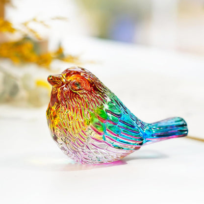 H&D HYALINE & DORA Blue Glass Bird Figurines Bird Gifts for Bird Lovers Women Crystal Glass Animal Figurine Collectible for Home Shelf Decor