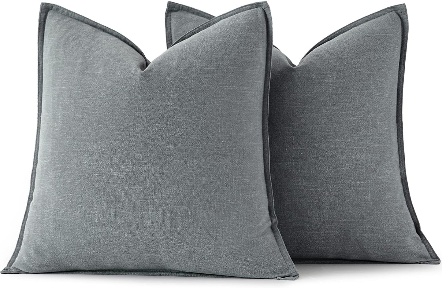 MIULEE Decorative Linen Euro Sham Pillow Covers 26x26 Cream White Boho Farmhouse Neutral Couch Throw Pillows for Bed Pack of 2 Accent Modern Pillowcase Sofa Livingroom Home Decor