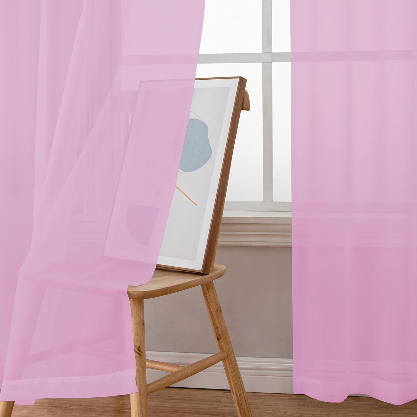 Chyhomenyc Sheer White Valances for Windows 2 Pack, Small Window Curtains for Living Room Bathroom Cafe Laundry Basement, Modern Top Dual Rod Pocket Voile Curtain, 42W x 14L inches, White - Colors A