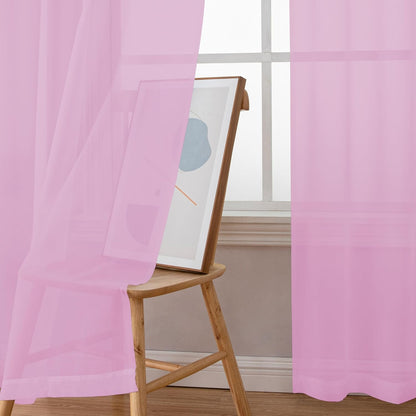 Chyhomenyc Sheer White Valances for Windows 2 Pack, Small Window Curtains for Living Room Bathroom Cafe Laundry Basement, Modern Top Dual Rod Pocket Voile Curtain, 42W x 14L inches, White - Colors A